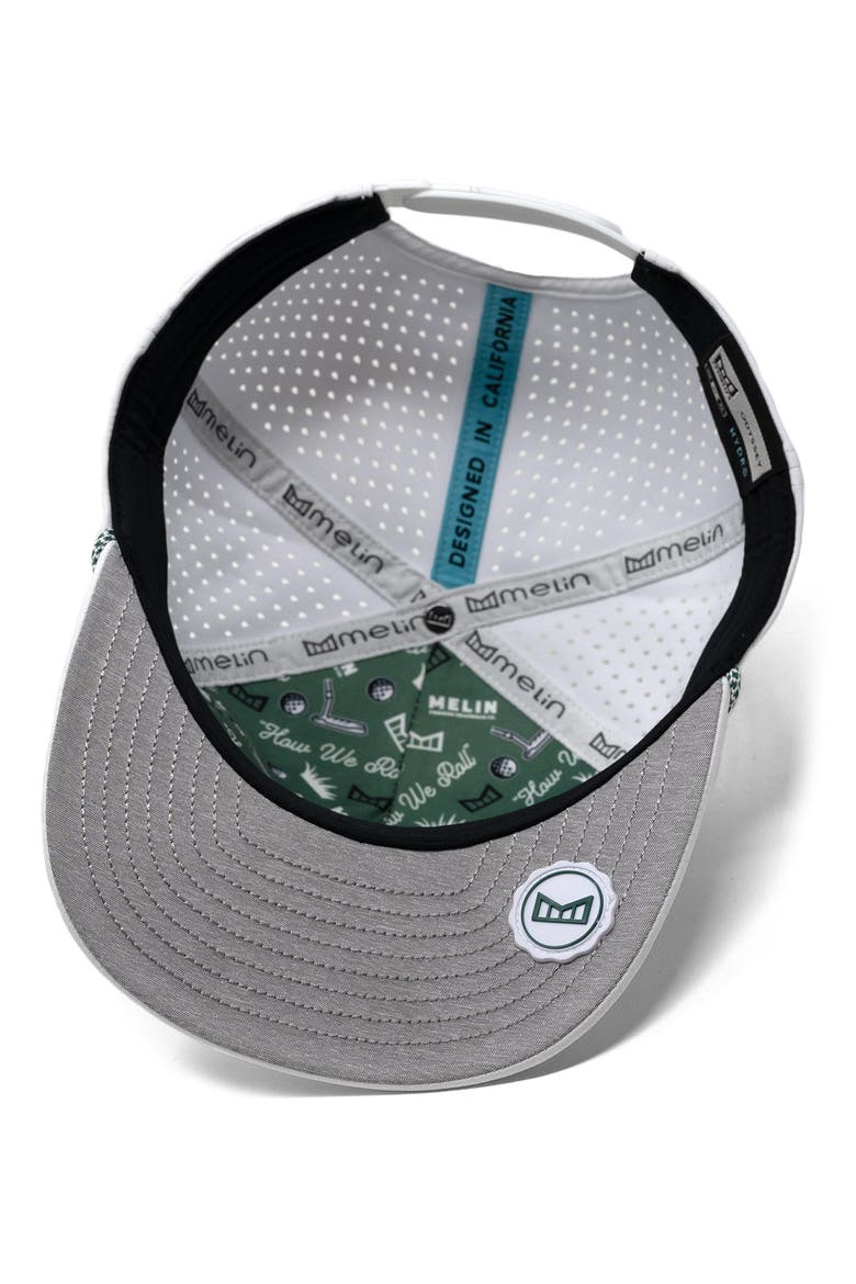 Odysea Links Hydro Performance Snapback Hat, Alternate, color, WHITE/ FAIRWAY