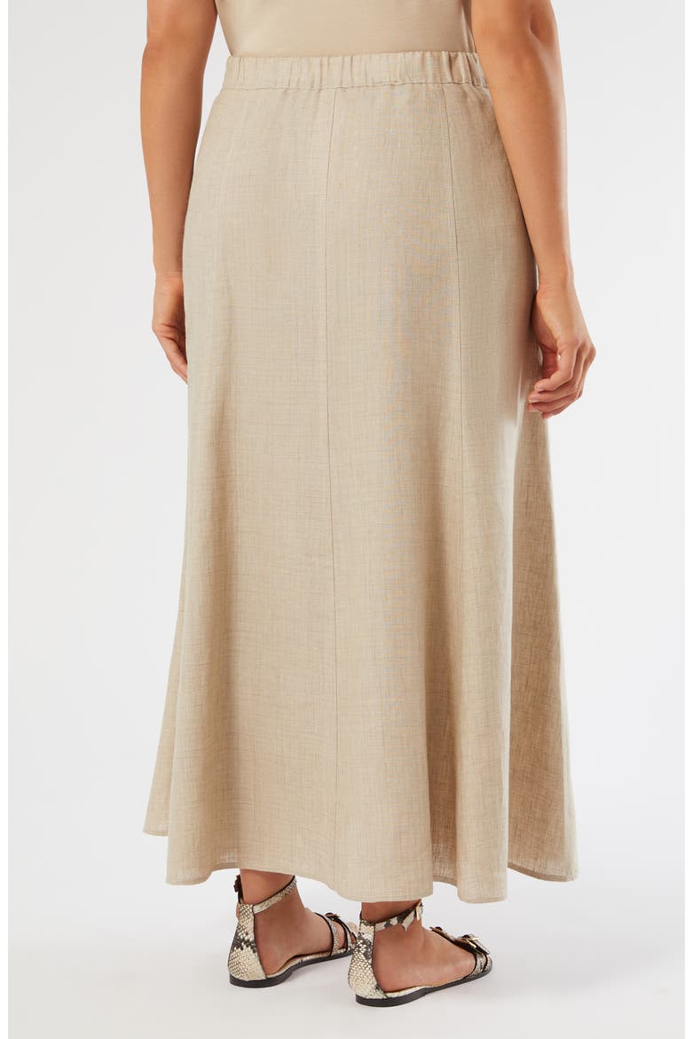 Scamera Flax Linen Midi Skirt, Alternate, color, SAND