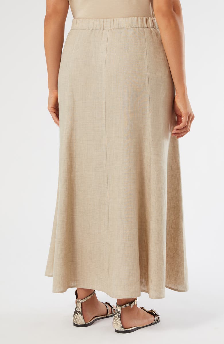 Marina Rinaldi Scamera Flax Linen Midi Skirt, Alternate, color, 