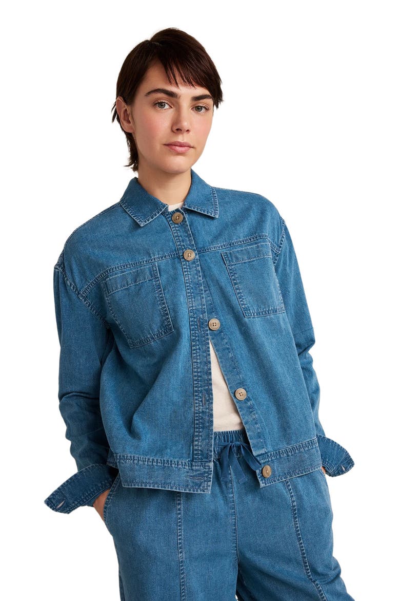 Organic Cotton Denim Boxy Jacket, Main, color, Indigo Wash