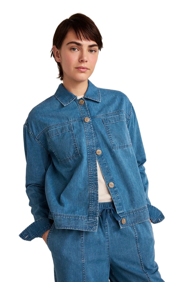 Haven Well Within Organic Cotton Denim Boxy Jacket, Main, color, Indigo Wash