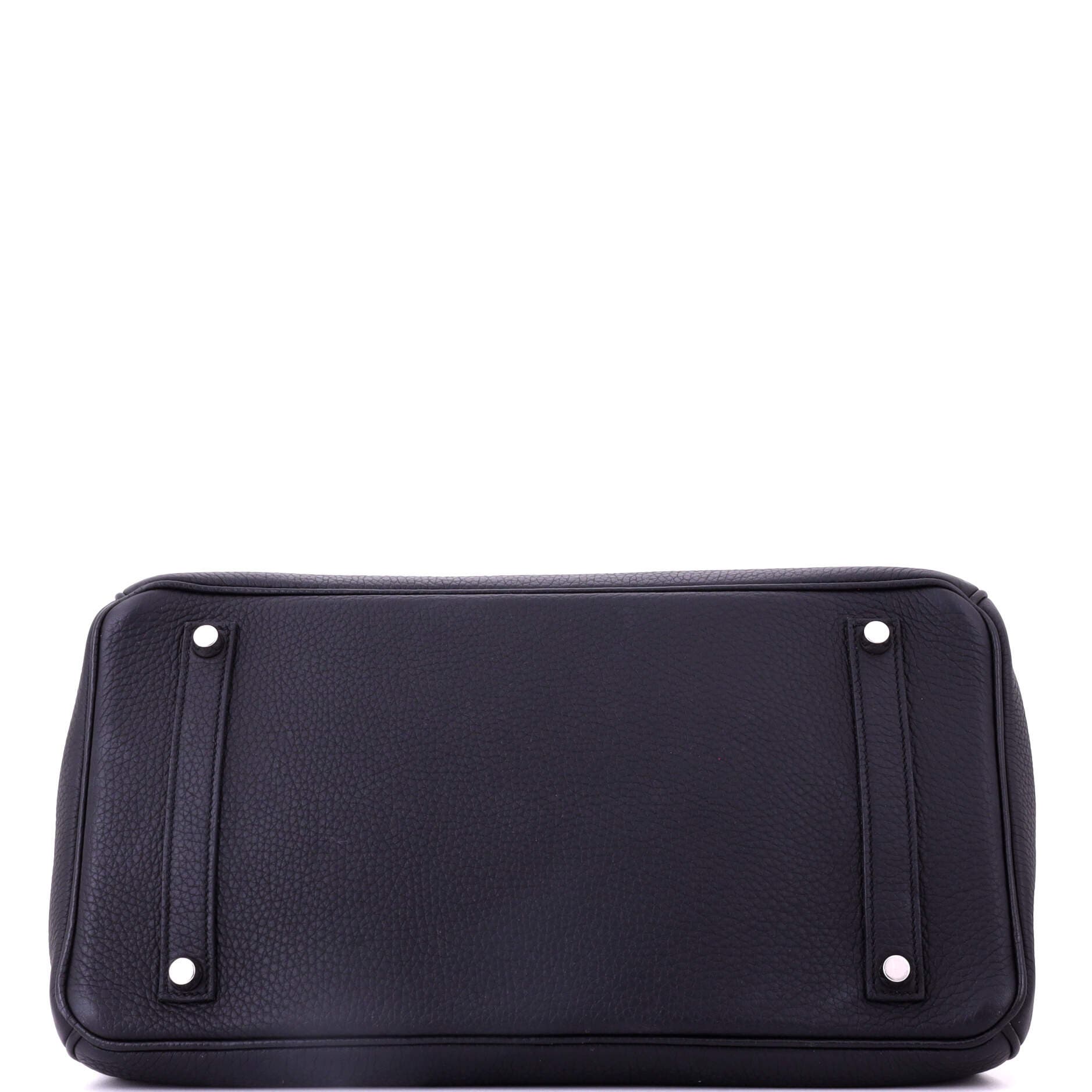 Pre-Owned Hermes Birkin Handbag Black Clemence with Palladium Hardware 35, Alternate, color, 