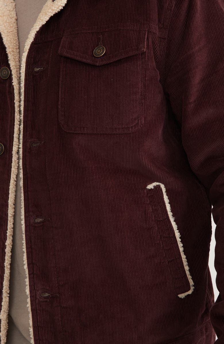 Marine Layer Boise Corduroy & Faux Shearling Trucker Jacket, Alternate, color, 