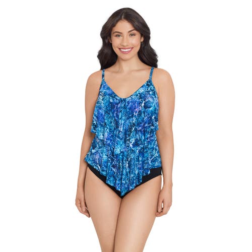 Trimshaper Ronnie 2 Tier Ruffle Tankini Swimsuit Top