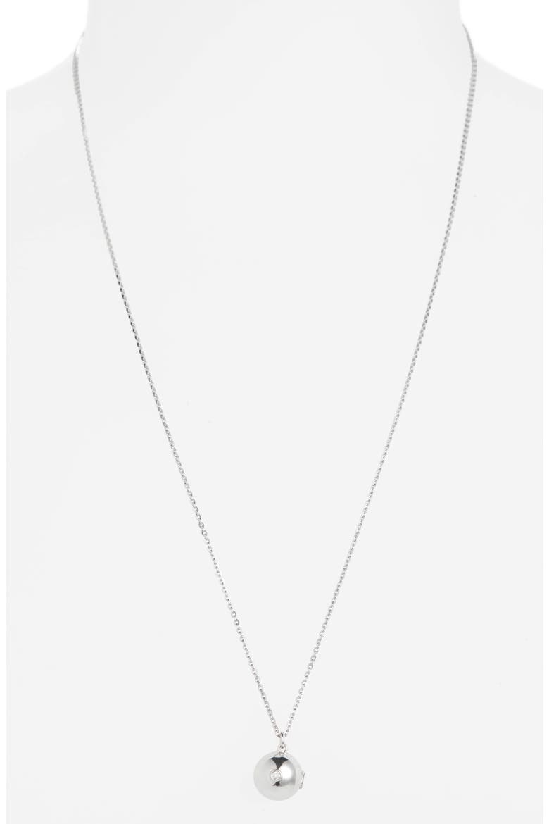 Boob Diamond Locket Necklace, Alternate, color, SILVER