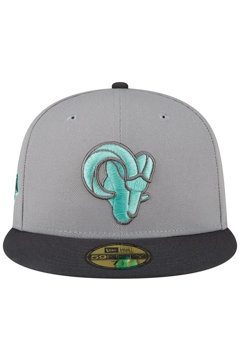Men's New Era Gray/Graphite Los Angeles Rams Aqua Pop 59FIFTY Fitted Hat, Alternate, color, Gray