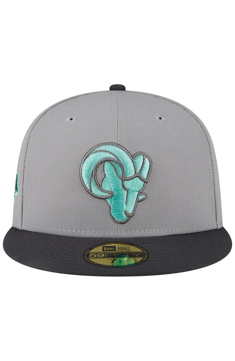 New Era Men's New Era Gray/Graphite Los Angeles Rams Aqua Pop 59FIFTY Fitted Hat, Alternate, color, 