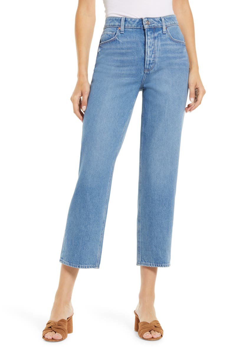 PAIGE Noella Covered Button Fly Crop Jeans, Main, color, Coastline
