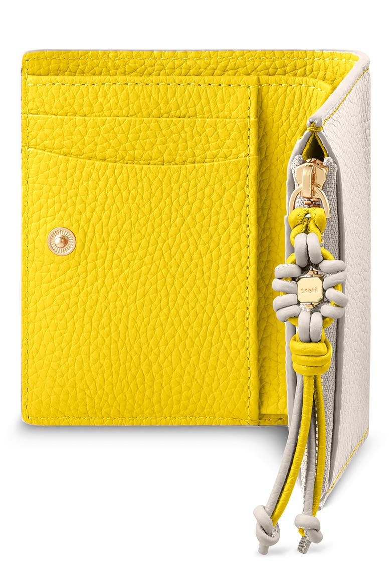 Bloom Edition Small Leather Bifold Wallet, Alternate, color, Foam Daisy