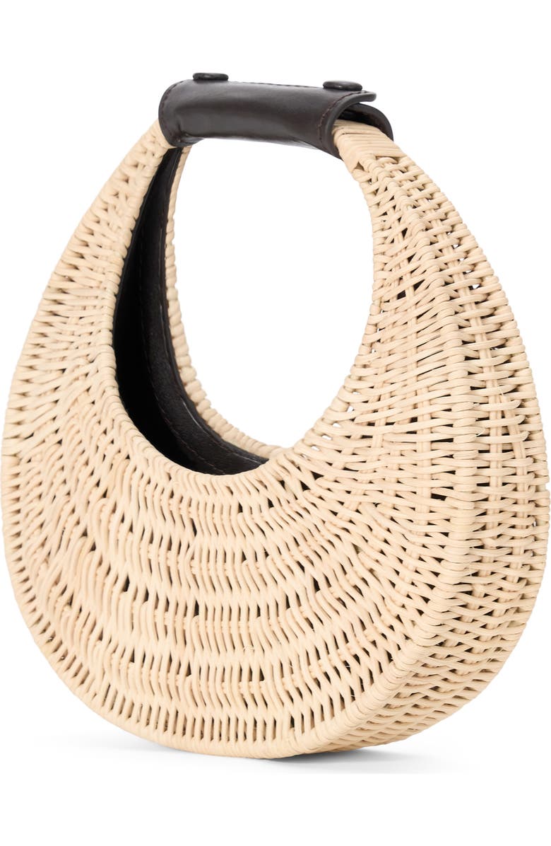 STAUD Good Night Moon Wicker Top Handle Bag, Alternate, color, Natural