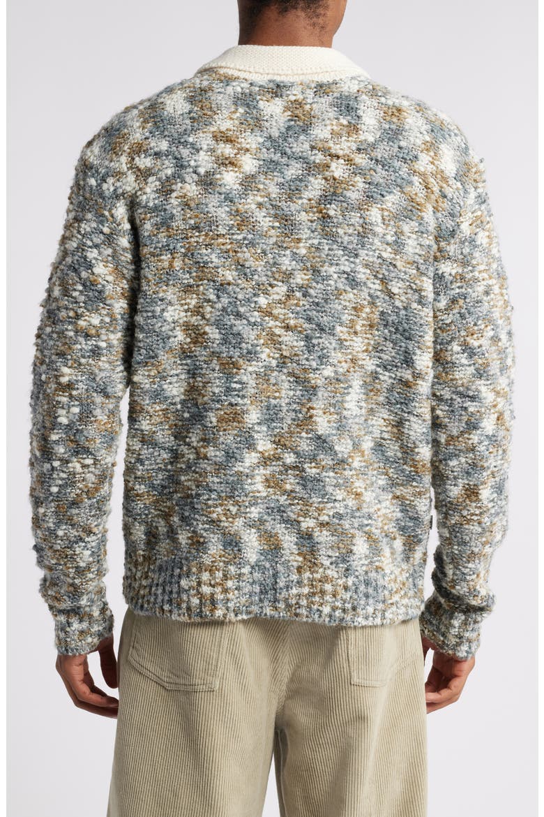 Reuben Textured Long Sleeve Polo Sweater, Alternate, color, GREY MULTI