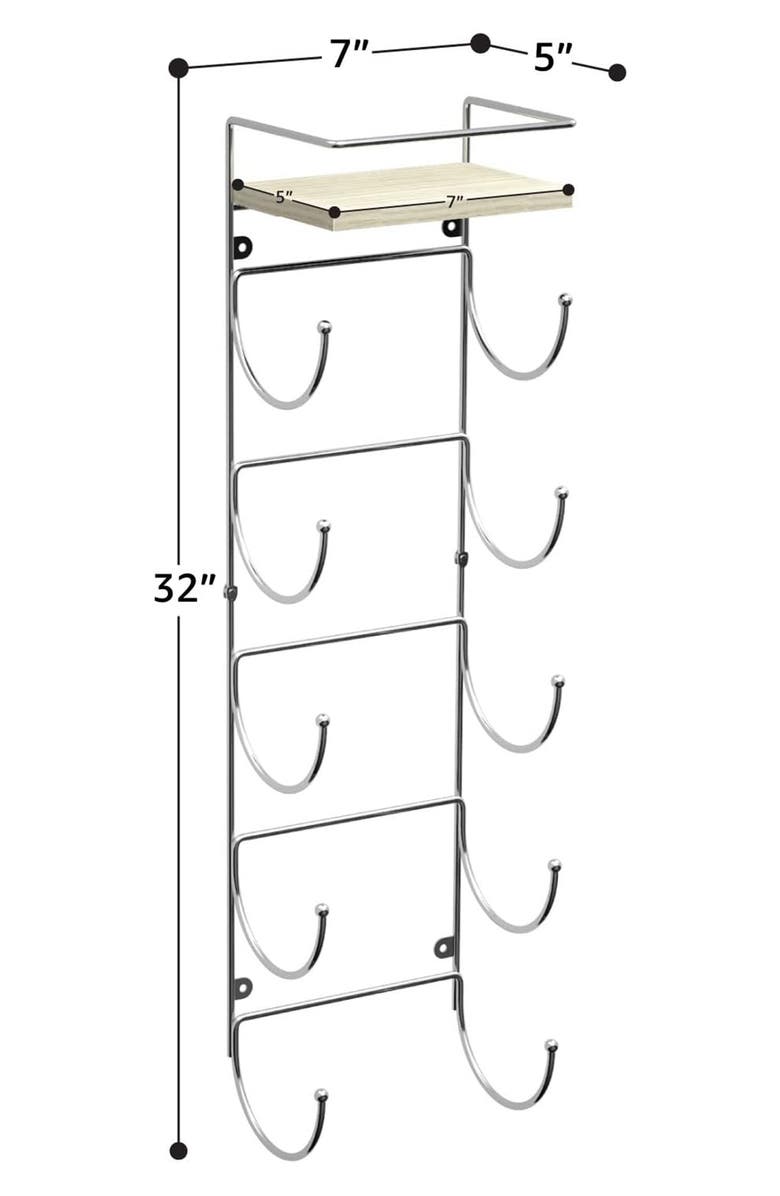 SORBUS Wall Mounted Organizing Rack, Main, color, Silver