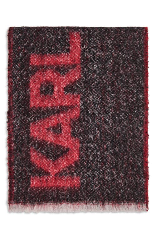 Karl Lagerfeld Paris Logo Fluffy Blanket Scarf In Red