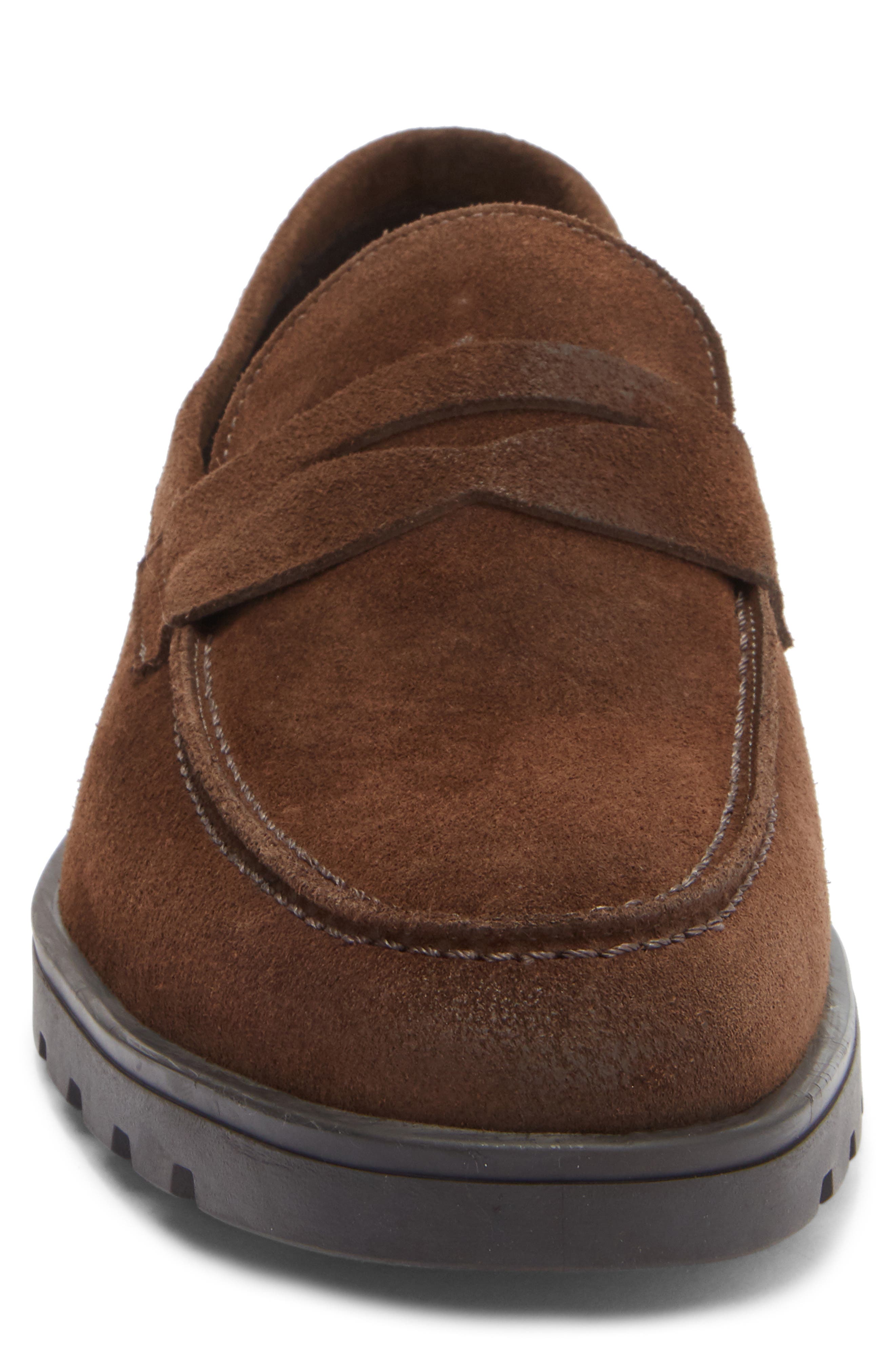 Orman Lug Sole Penny Loafer, Alternate, color, WAXED SUEDE MOKA