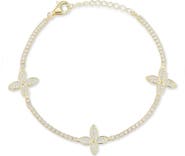 SPHERA MILANO Cubic Zirconia Floral Tennis Bracelet