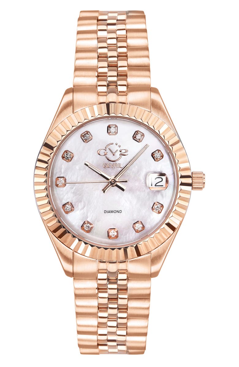 GV2 Women's Naples Swiss Diamond Watch, 34mm - 0.146 ctw, Main, color, Two Toned Ss Ipygdnu