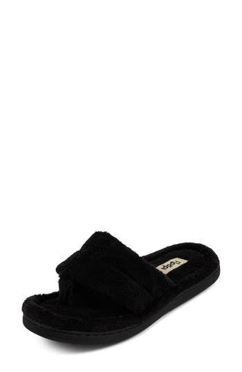Floopi French Terry Flip Flop In Black