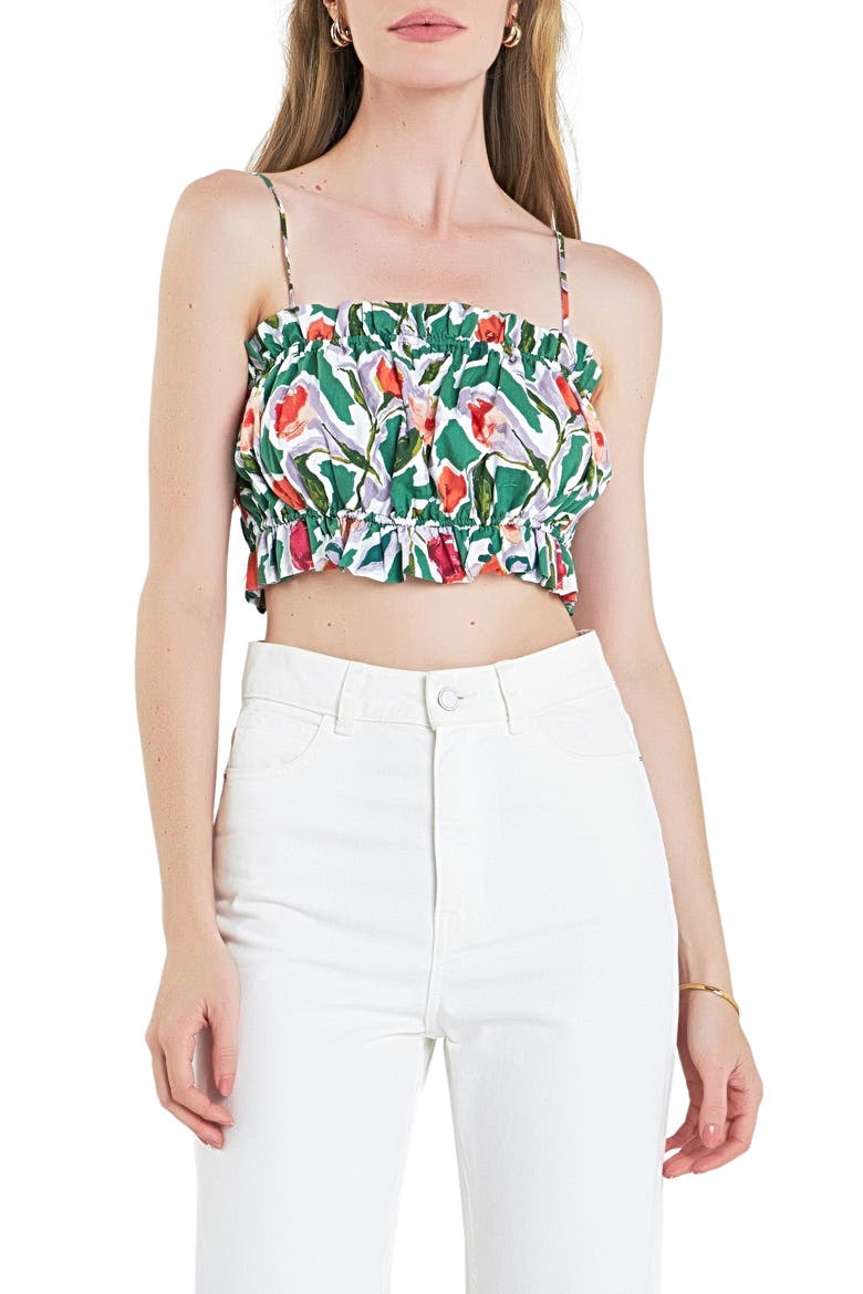 Floral Crop Camisole, Main, color, MULTI