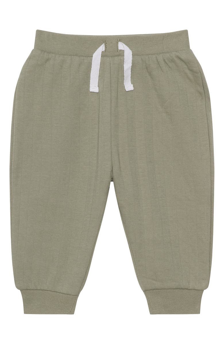 PL Baby by Petit Lem Sweatshirt, Joggers & Socks Set, Alternate, color, White Dinos/ Green Pants