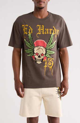 Rhinestone 13 Skull Boxy Graphic T-Shirt