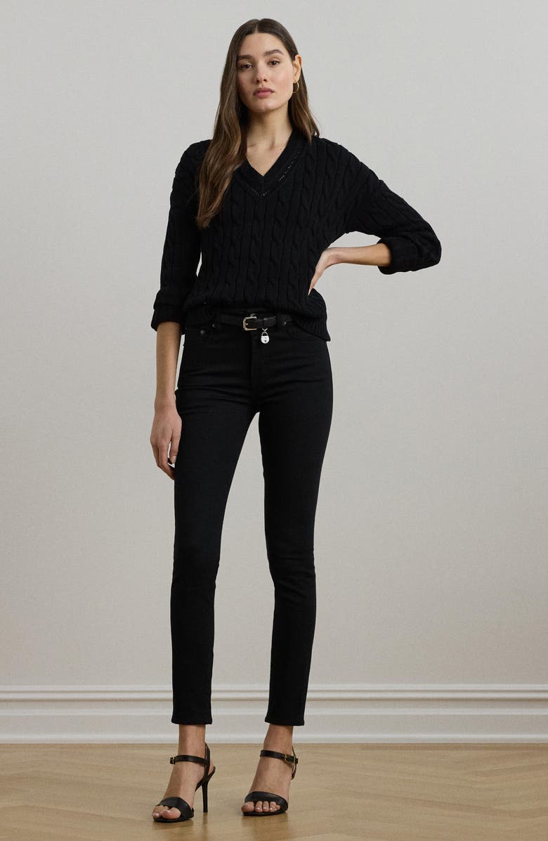 Lauren Ralph Lauren Pointelle & Cable Knit Cricket Sweater, Alternate, color, 