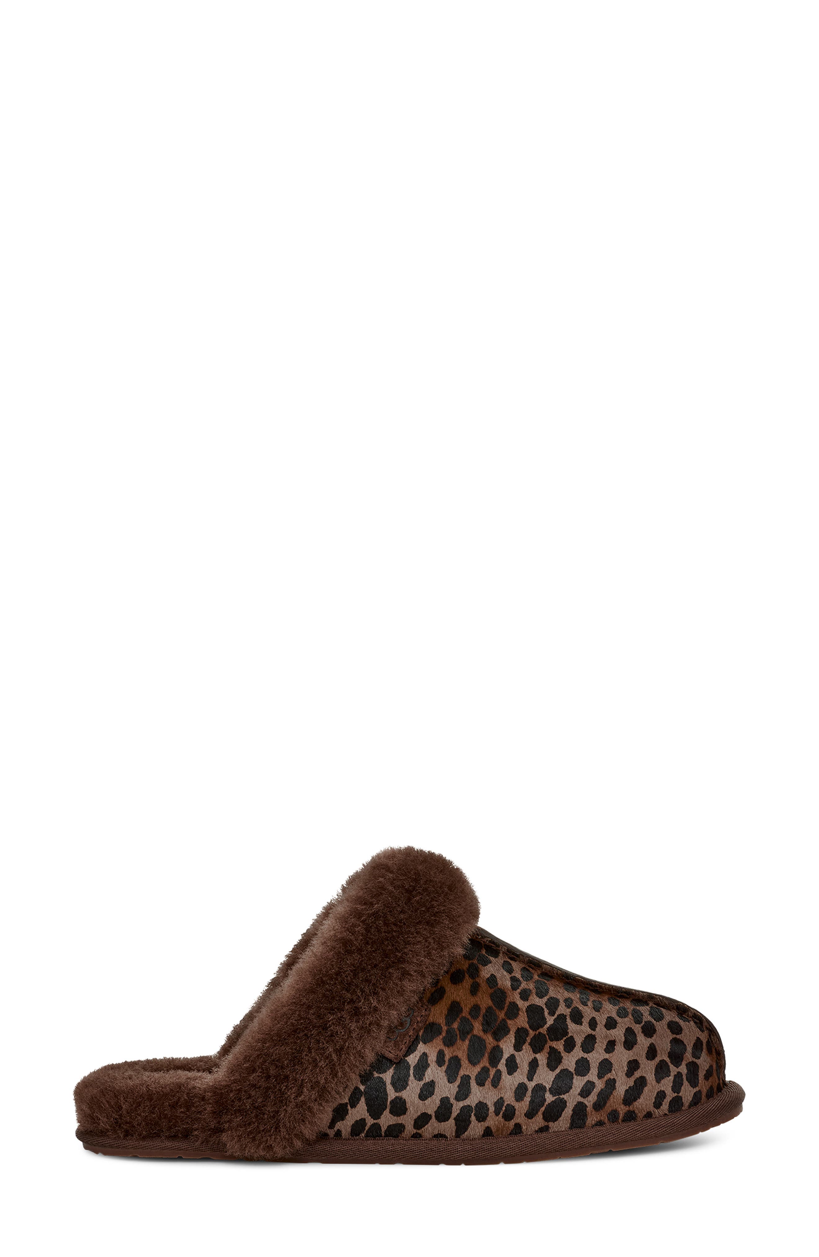 UGG<sup>®</sup> Scuffette Genuine Calf Hair Slipper, Alternate, color, Burnt Cedar