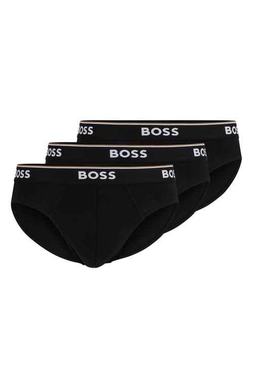 Hugo Boss Boss 3-pack Power Stretch Cotton Briefs In Black