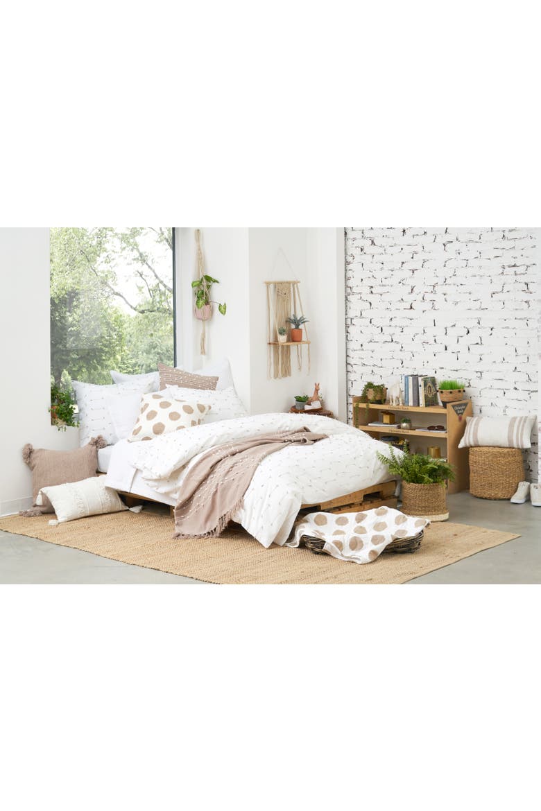Tabb Dune Sand Beige White Accent Throw Blanket 50" x 60", Alternate, color, Beige