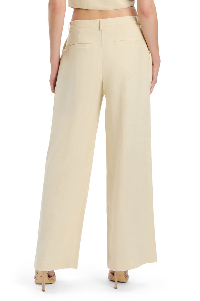 Geordy Wide Leg Linen Pants, Alternate, color, EGGNOG