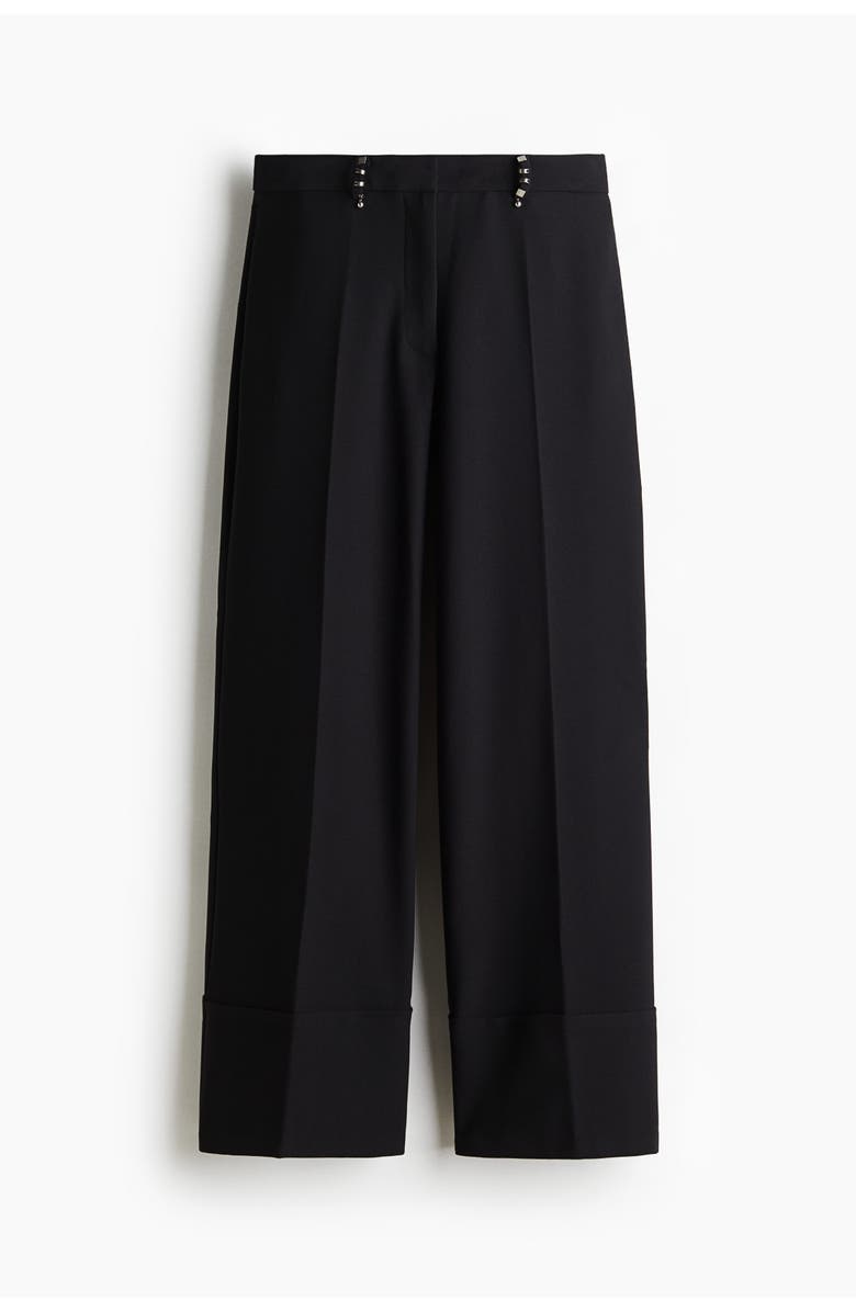 H&M Rivet-detail Tailored Trousers, Main, color, Black