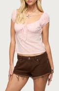 EDIKTED Delyla Eyelet Henley Top