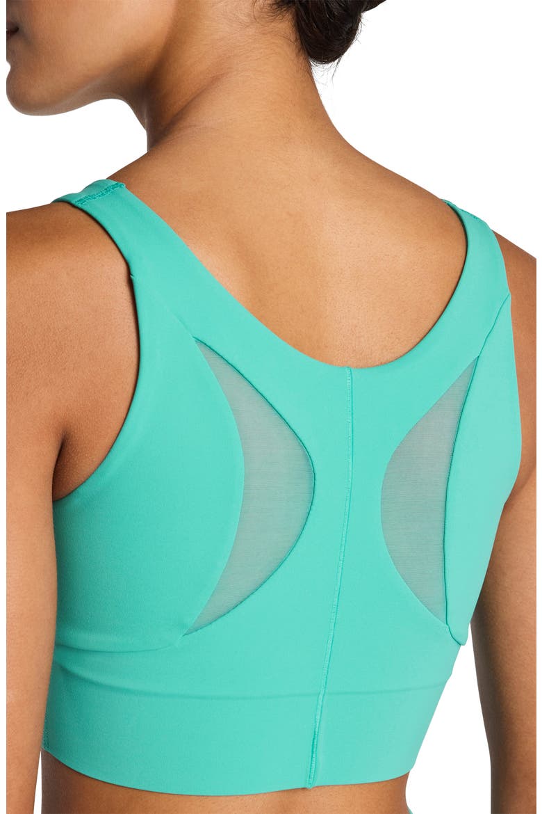 Meshery Longline Sports Bra, Alternate, color, TIDEPOOL