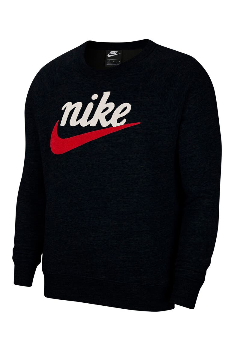 Heritage Crewneck Sweatshirt, Alternate, color, BLACK/ HEATHER