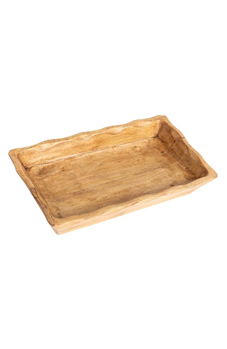 Storied Home Long Artisanal Mango Wood Bowl, Natural, Main, color, Natural