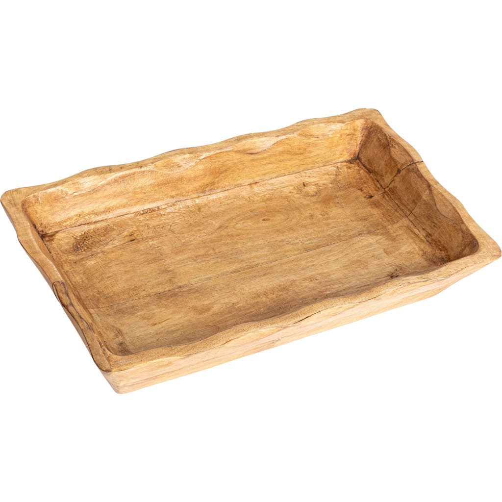 Storied Home Long Artisanal Mango Wood Bowl, Natural In Brown