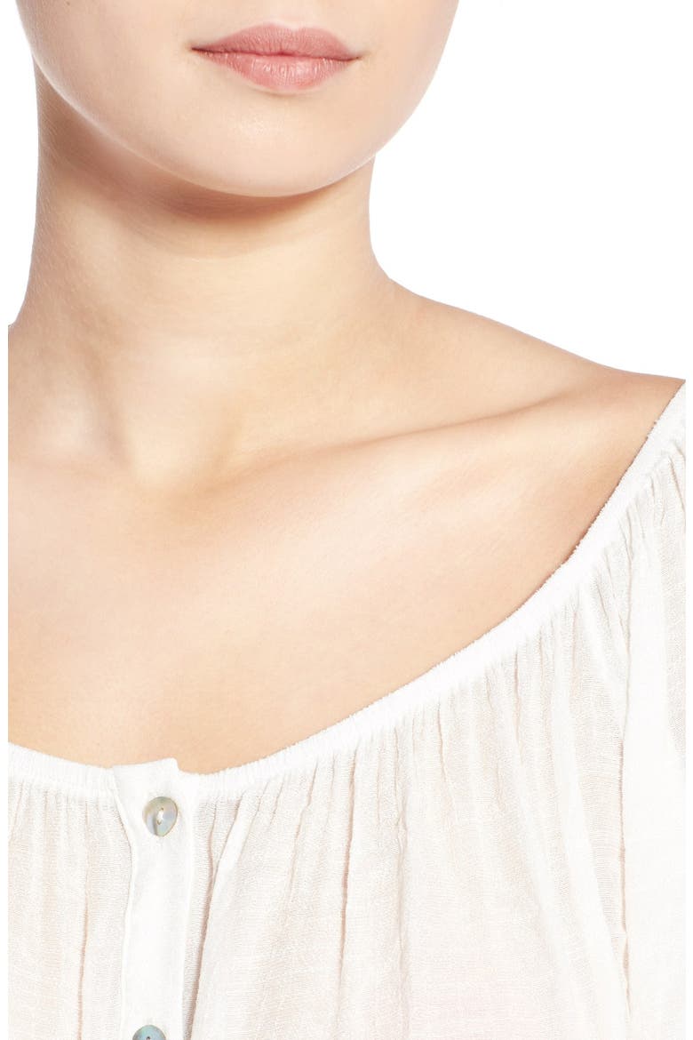 Off the Shoulder Ruffle Blouse, Alternate, color, WHITE