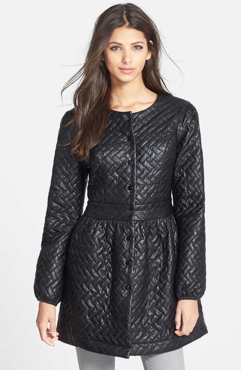 June & Hudson Quilted Faux Leather Jacket, Main, color, 