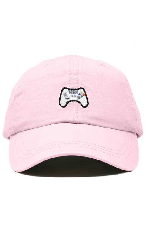 Dalix Game Controller Embroidered Hat In Washed Pink