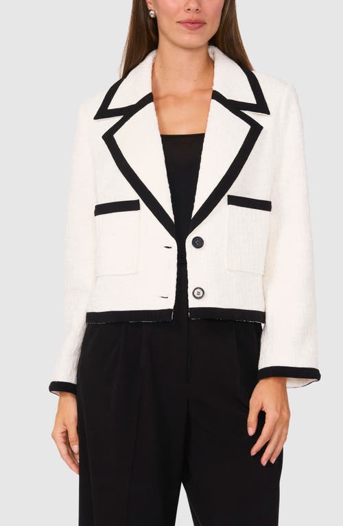 Halogen ® Tipped Single Breasted Crop Blazer