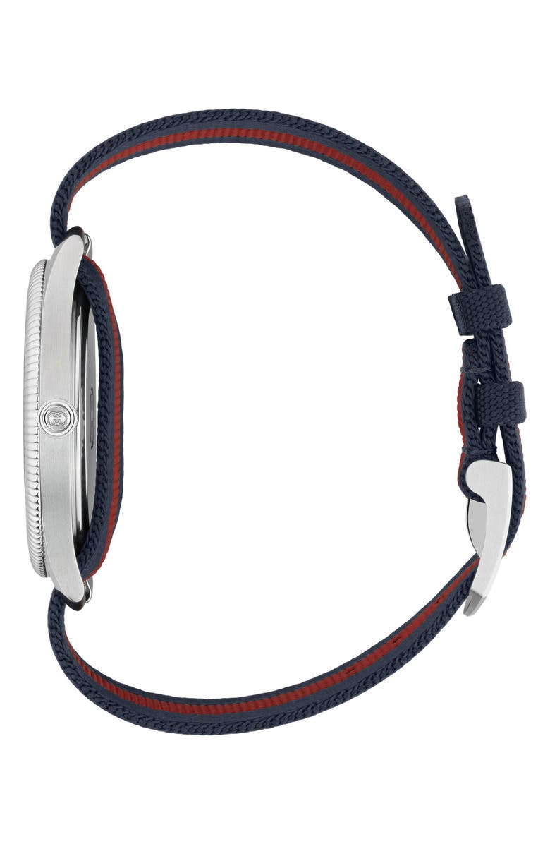Gucci G-Timeless Nylon Strap Watch, 38mm, Alternate, color, Silver/Blue