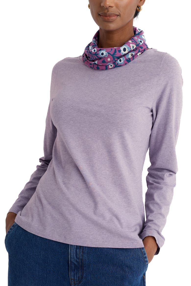 Easel Long Sleeve Stretch Organic Cotton Top, Main, color, GRAPE THISTLE