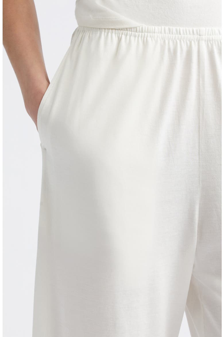 Organic Cotton & Silk Pajama Pants, Alternate, color, OFF-WHITE