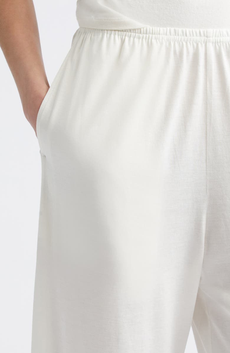 TOTEME Organic Cotton & Silk Pajama Pants, Alternate, color, Off-White