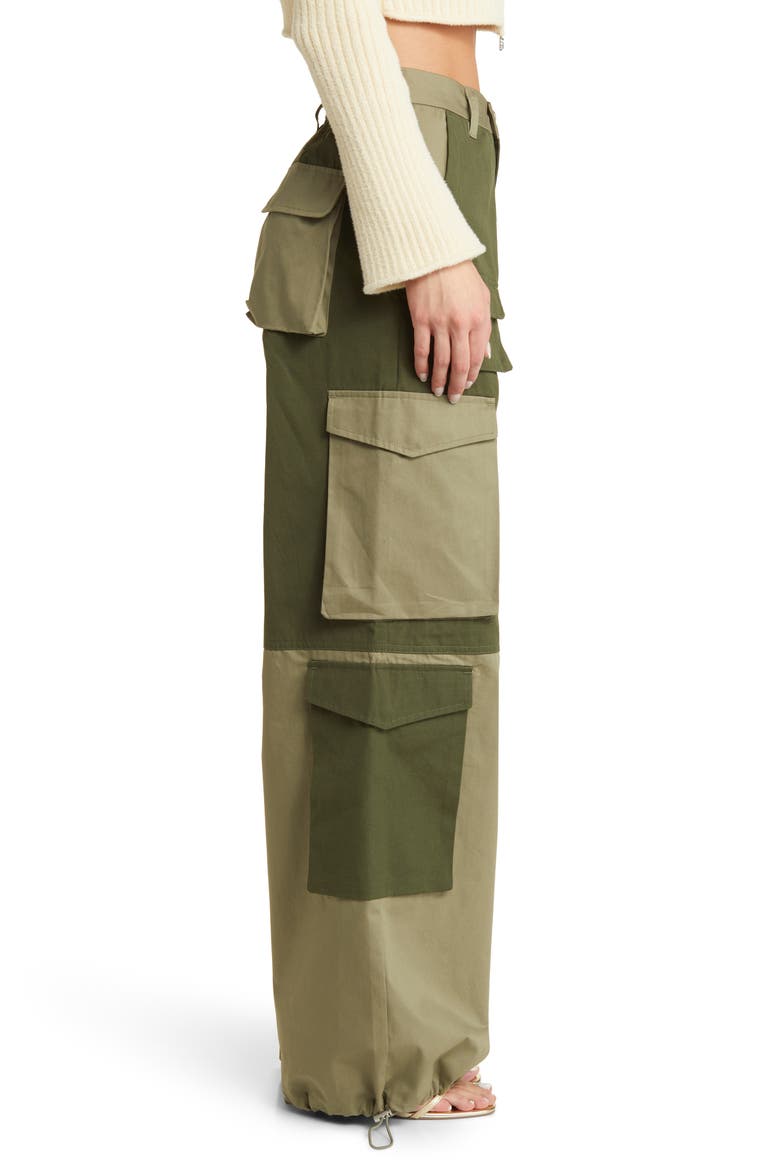 Colorblock Cargo Pants, Alternate, color, BRONZE GREEN