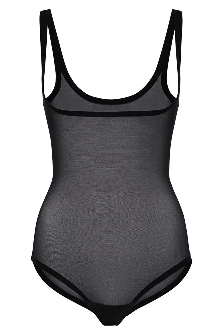 Mesh Forming Bodysuit, Alternate, color, BLACK