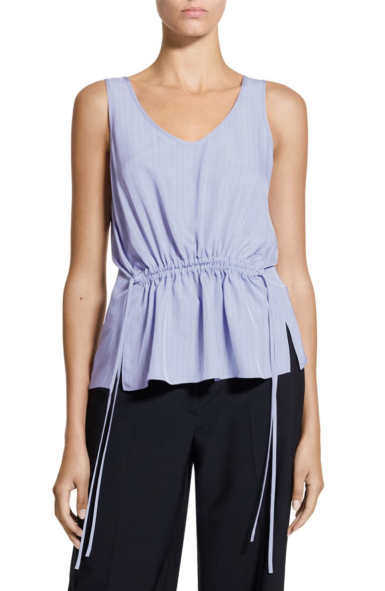 Theory Drawstring Waist Tank, Main, color, Lavender Multi
