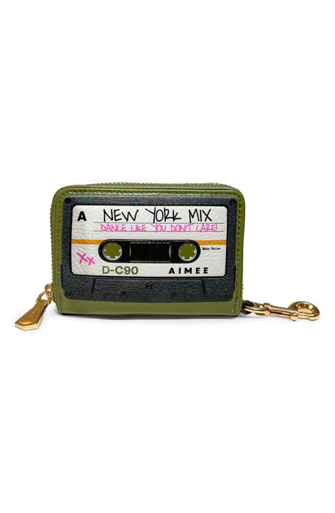 Mix Tape Leather Bag Charm Wallet