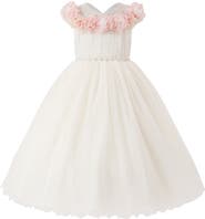 Tulleen Dress with Petal Trim