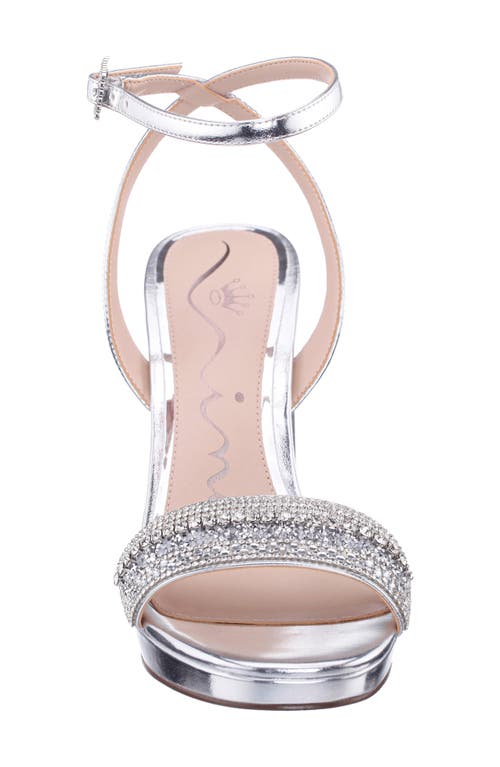 Nina Sofina Ankle Strap Platform Sandal In Silver