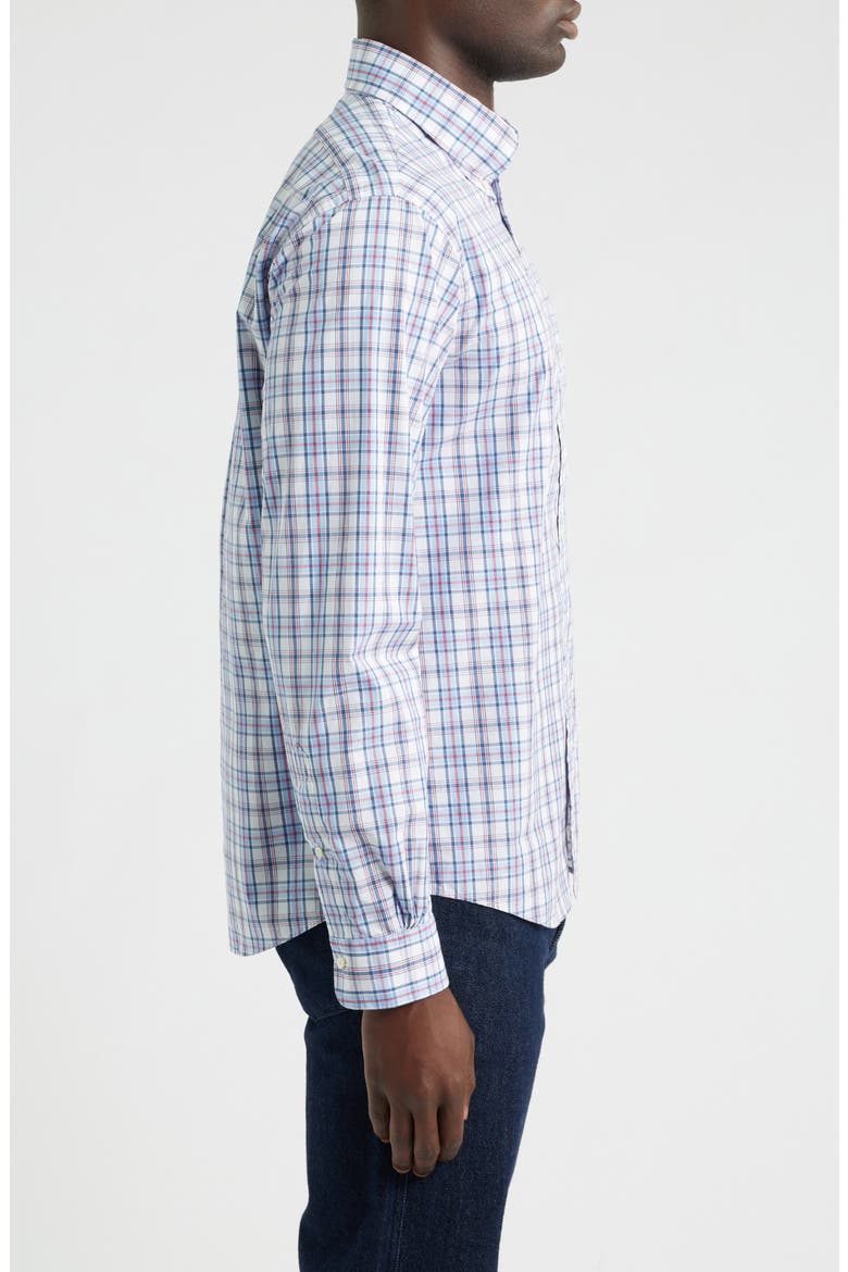 Friday Plaid Cotton Poplin Button-Down Shirt, Alternate, color, WHITE PLAID